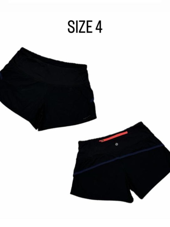 lululemon athletica Pants - Lululemon Speed Up Running Shorts - Size 4 - Black with Contrast Trim.